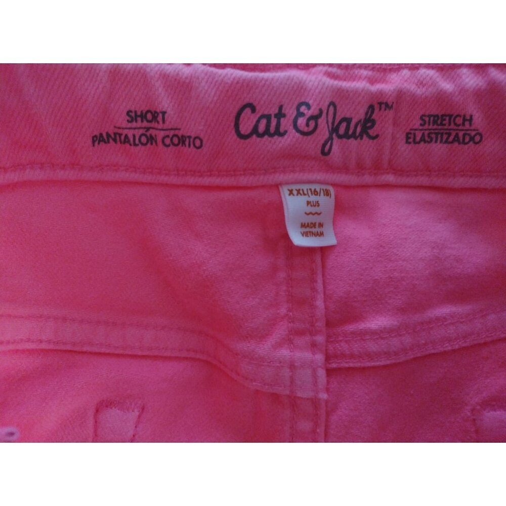 Cat & Jack Girls' Pink Stretch Denim Shorts XXLG/16/18 NWT. - Picture 5 of 9